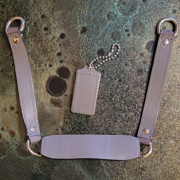 COACH DARK GRAY LEATHER REPLACEMENT SHOULDER STRAP & HANGTAG - Picture 16 of 16